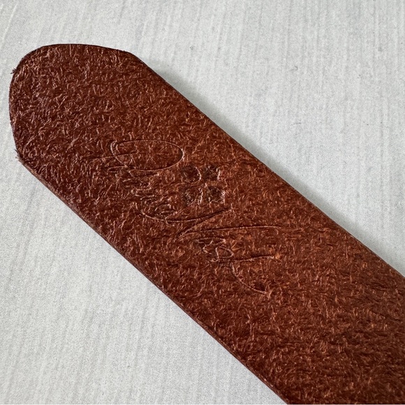 Patricia Nash Belt VIETRI Riot Rust Brown Map Print 100% Leather Women's NEW! - Picture 7 of 8